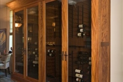 Four Door Custom Wine Cabinet with Oversized Base and Crown SL
