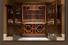 Custom Display Wine Cabinet With Solid Bin Racking SL