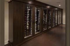Floor To Ceiling Custom Wine Wall Cabinet in Dark Wood SL-TR-02