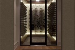 Metal Frame Custom Wine Cellar Door with Glass SL