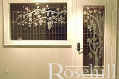White on White Wine Cellar Door with Etched Grapevine Design SL