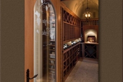 Custom Wine Cellar Door to Complement Arched Ceiling Within
