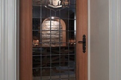 Wooden Custom Wine Cellar Door With Rod Iron SL