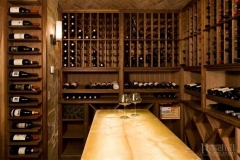 Herringbone Sliced Ceiling in Custom Wine Cellar SL