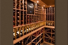 Wine Cellar Cooling Unit incorporated into Racking of Custom Cellar SL