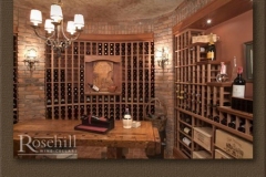 Curved Bricked Wall in Custom Wine Cellar SL