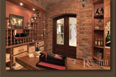 Double Door Glass Inlay Etched Custom Doors to Wine Cellar SL