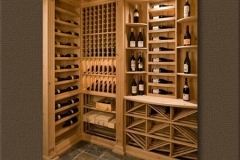 Blond Wood Wine Racks in Custom Cellar SL