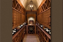 Arched Ceiling and Custom Diamond Racks in Wine Cellar SL