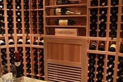 Wine Cellar Cooling Unit Camouflaged by Wooden Grills SL