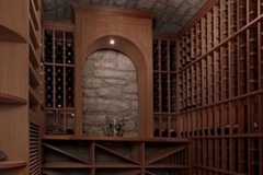 Medieval Feel to Custom Wine Cellar with Barrelled Stone Ceiling SL