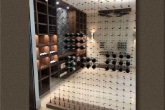 Cable System with Glass Wall of Wine Cellar