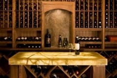 Arched Herringbone Ceiling within Custom Wine Cellar SL