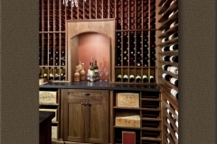 CA-02-Rosehill – Walnut Wine Racks with Arched Tasting Niche SL