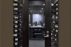 GR-04-Rosehill – Dark Stained Red Wood Tasting Niche with Display Wine Racking SL