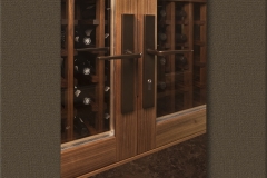 HU-05-Rosehill – Dark Metal Hardware on Wine Cellar Cabinet SL