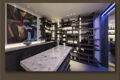 Custom Wine Cellar with Artistic Flair