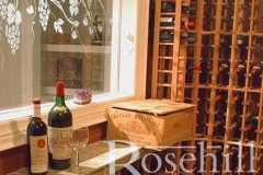 Tasting Ledge and Decorative Window to wine cellar