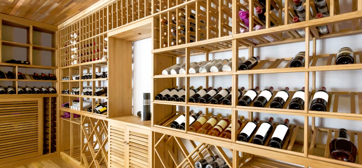 custom wine cellar in finished basement
