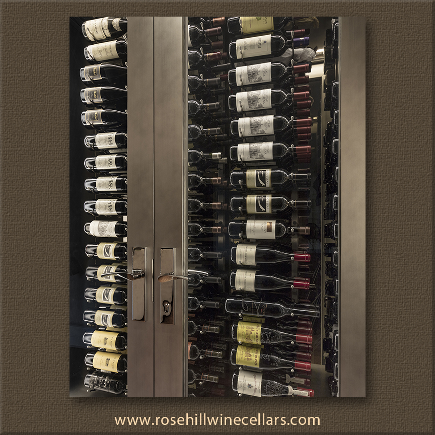 Vintage View metal wine racks make wine bottles the focal point.