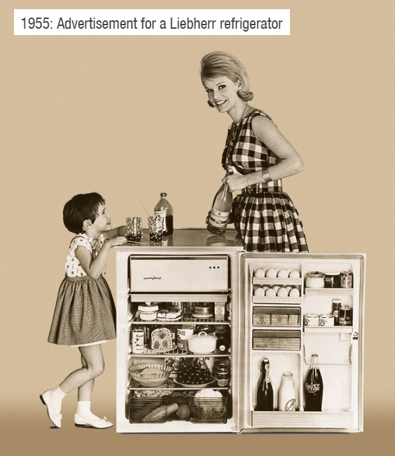 early Liebherr refrigerator advertisement for Geman market - 1955