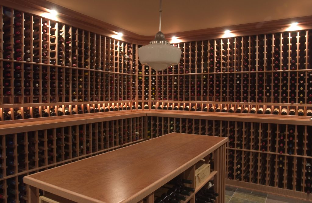 Architecturally sound custom-built home wine cellar.