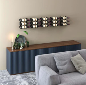 W Series Over the Couch Metal Wine Rack storing 15 wine bottles in rows of five.